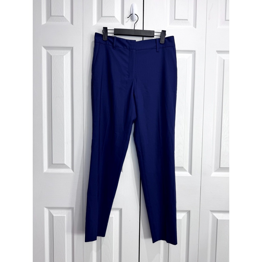 M.M. Lafleur Dress Pant Women's 4 Navy Blue High Rise Pull On Zip Fly Stretch
